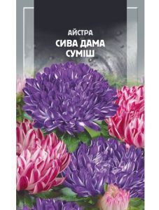 Насіння квітів Айстра півонієвидна Сива Дама суміш